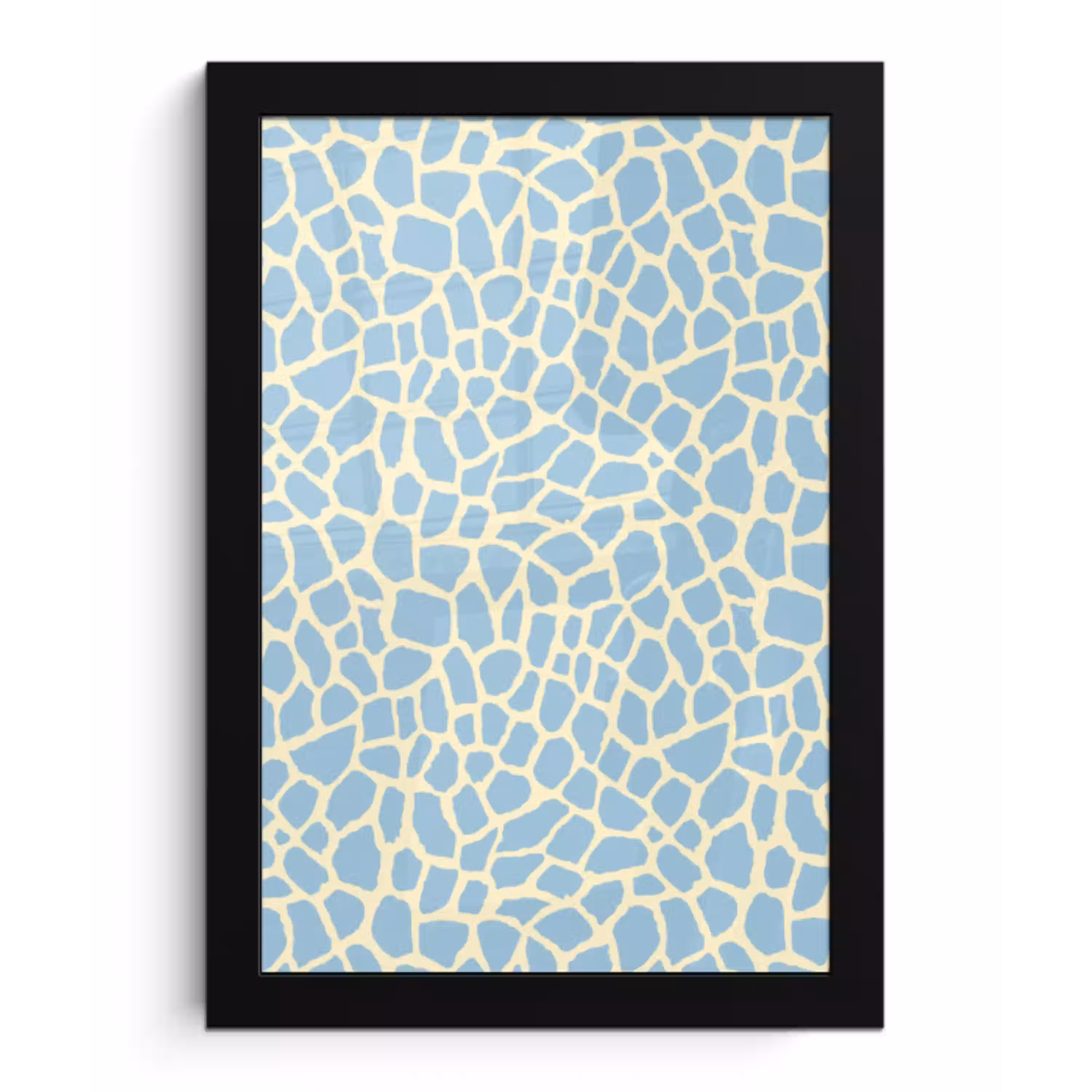 Giraf - Modern - Blauw fotolijst zwart zonder passe partout klein 224 -3d