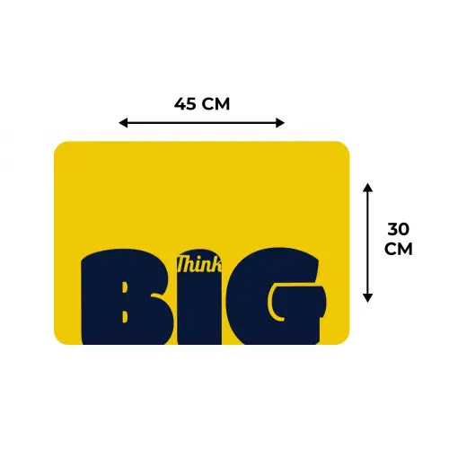 Geel - Think big - Grafisch Placemat vinyl groot -specs