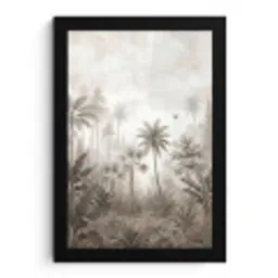 Jungle - Palmbomen - Natuur fotolijst zwart zonder passe partout klein -3d