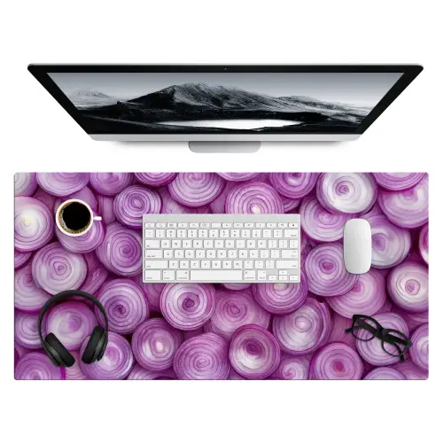 Paars - Uien - Close up Muismat XXL klein -3d