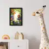 Jungle - Jongens - Meiden - Baby - Olifant - Leeuw - Giraf fotolijst zwart zonder passe partout klein -usfeer4_kinderkamer