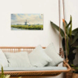 Koeien - Windmolen - Weide - Blauw tuinposter los doek klein -sfeer7