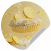 Citroen - Taart - Eten - Geel Wandcirkel behangsticker klein -3d