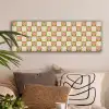 Olijfgroen - Hartjes - Patroon - Retro canvas 2cm klein 828 -sfeer1