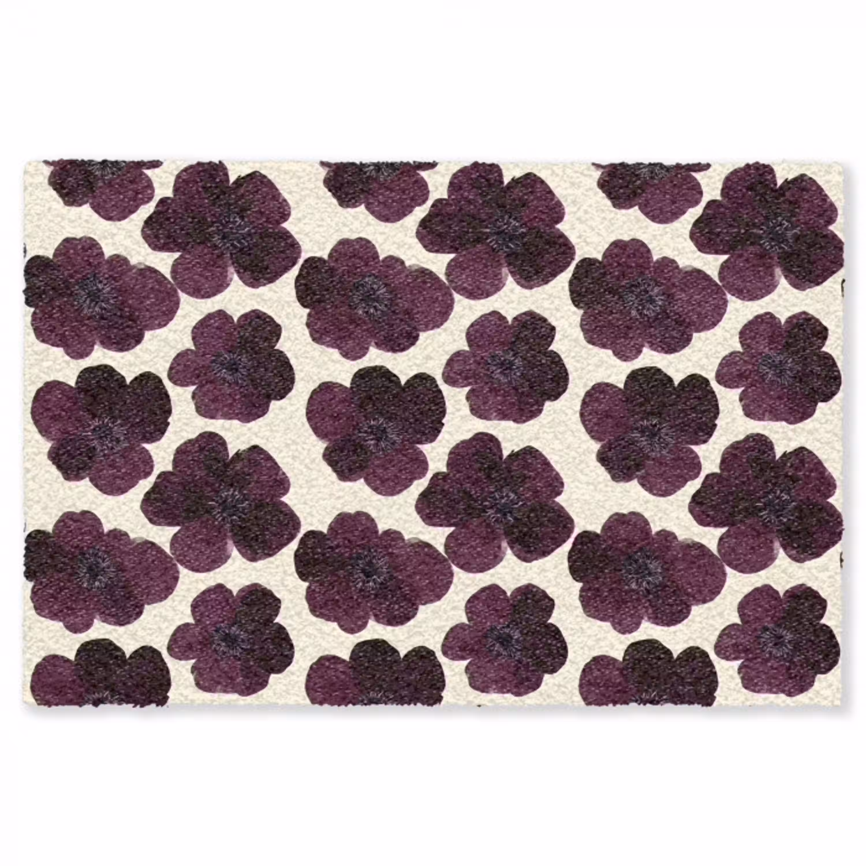 Bloemen - Aquarel - Paars Vloerkleed Rechthoek klein 1091 -3d