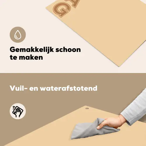 Swag - Bruin - Beige Inductie beschemer met haakjes klein -ky-schoon-nl