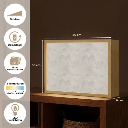 Grijs - Beton - Industrieel Light Box met batterij (Wandlamp) middel 907 -USP_websiteoverzichtNL