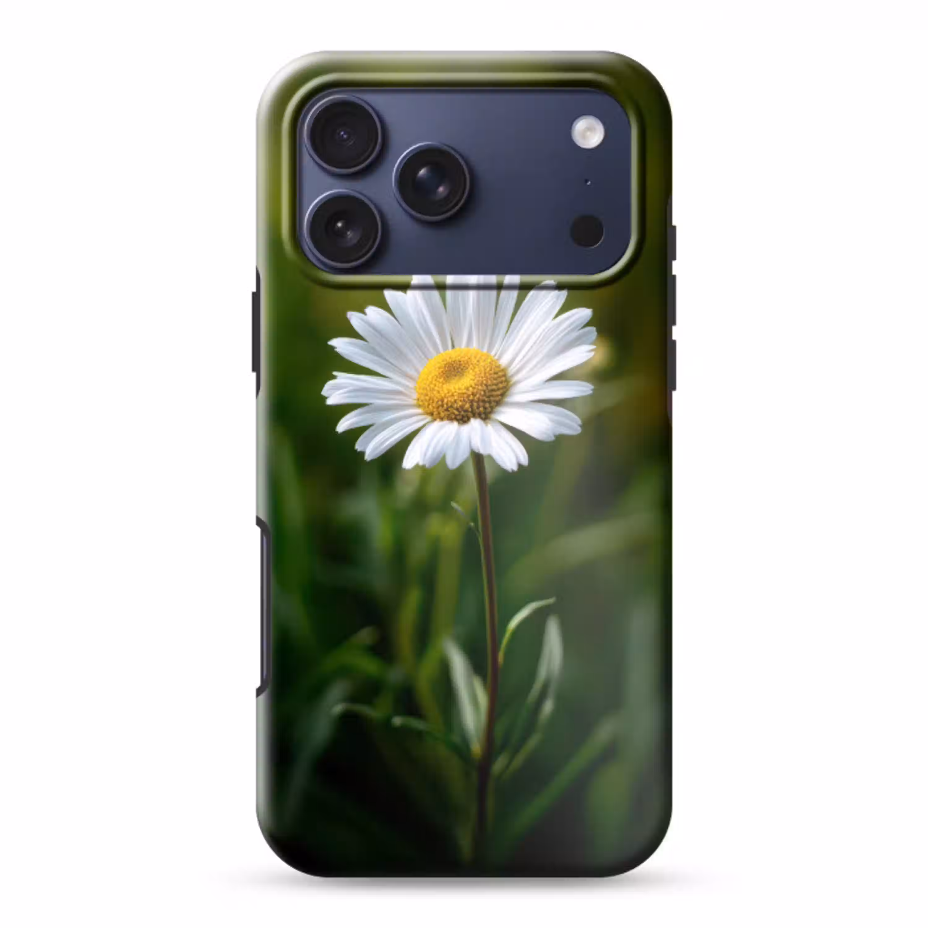 Wit - Madeliefje - Bloem - Gras Toughcase MagSafe Apple iPhone 17 Pro Max klein -3d