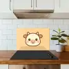 Koe - Oranje - Cartoon keuken achterwand spatscherm klein -sfeer2