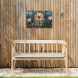 Libelle - Mozaïek - Bloemen - Kleurrijk Tuinposter op houten frame 2 cm dik klein -sfeer4