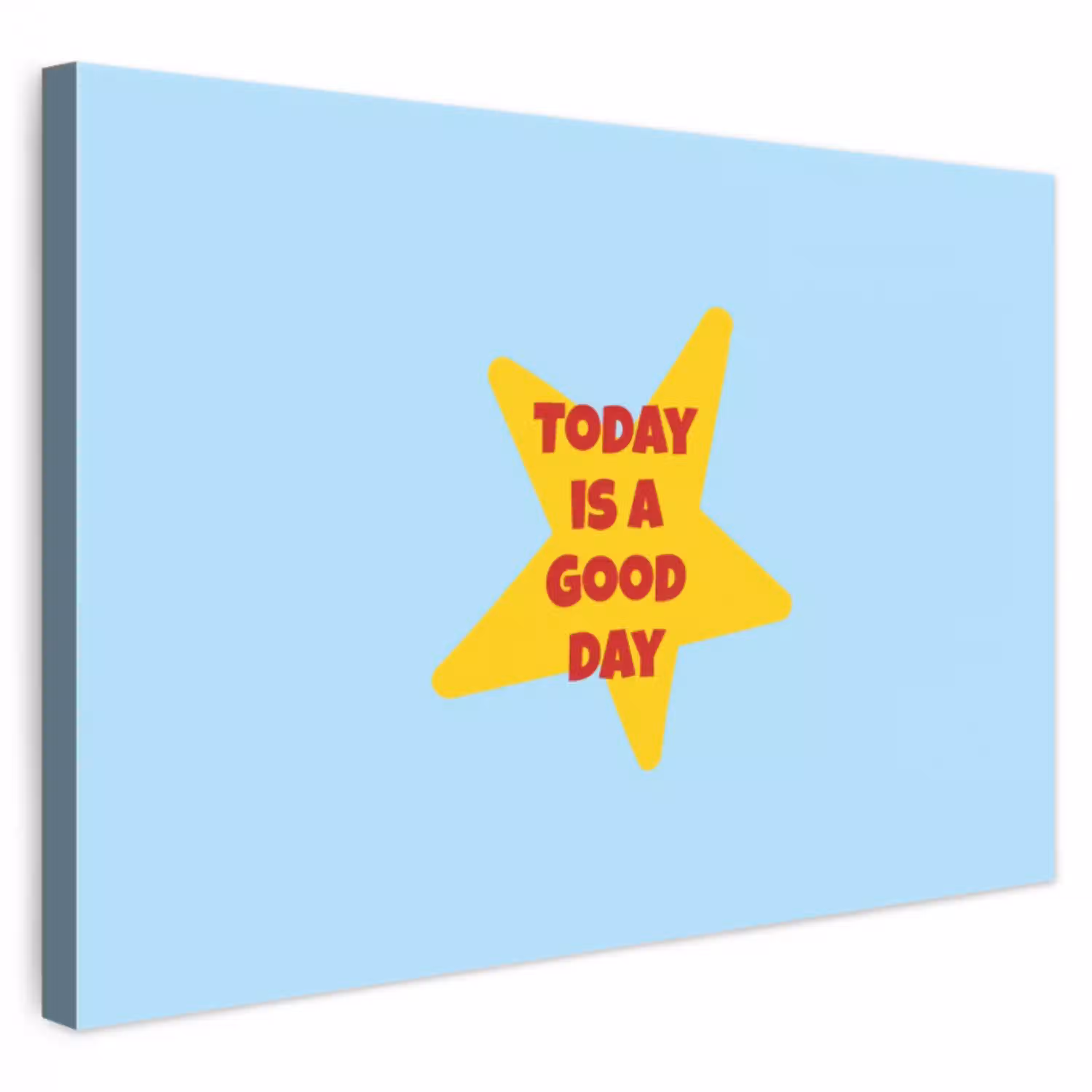Ster - Today is a good day - Blauw canvas 2cm klein -3d