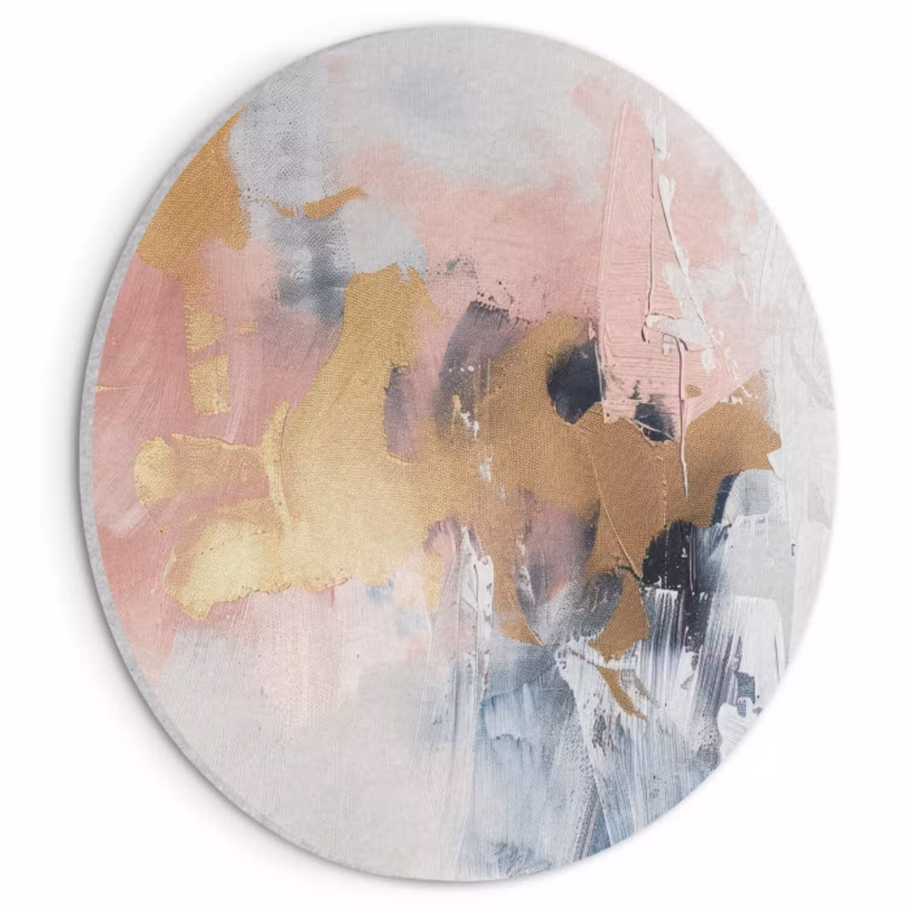 Abstract - Pastel kleuren - Goud - Modern - Aesthetic Akoestische PET Vilt - Rond klein -3d