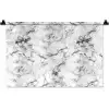 Marmer - Zwart - Dramatisch - Wit Wandkleed katoen klein 269 -zz3d