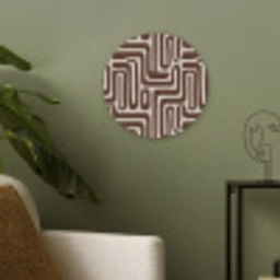 Abstract - Patroon - Bruin Akoestische PET Vilt - Rond klein 838 -sfeer2