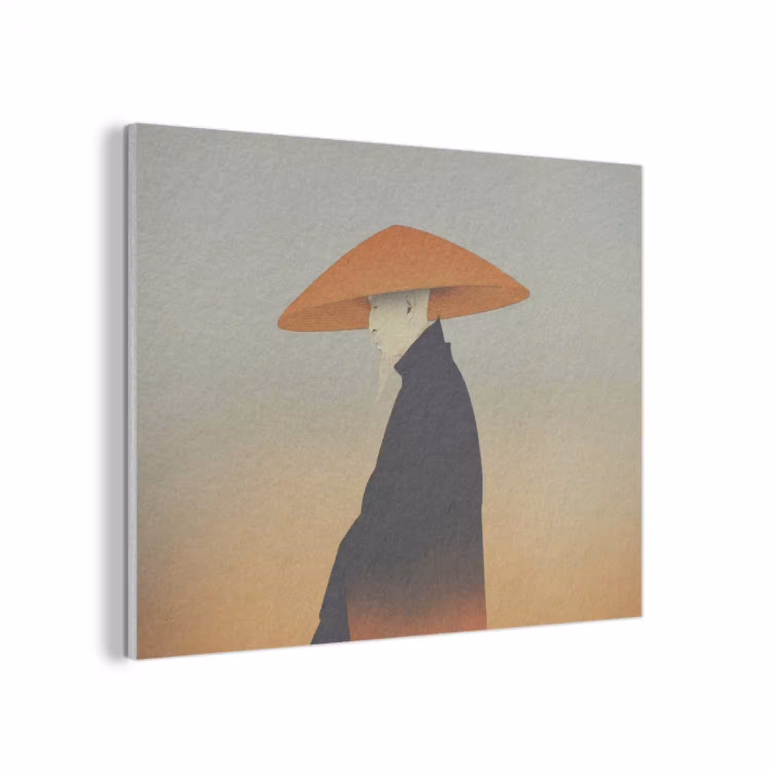 Minimalistisch - Silhouet - Oranje PET vilt klein -3d