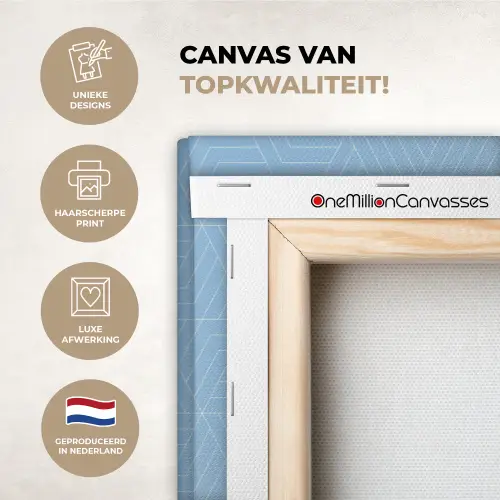 Blauw - Wit - Lijnen - Patroon canvas 2cm xxl 828 -sfeer2