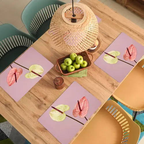 Bloemen - Anthuriums - Geel - Roze Placemat vinyl groot -zzsfeer5_Kitchenyeah-website