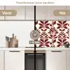 Abstract - Bladeren - Burgundy keuken achterwand 2 middel 871 -voor-na2_NL