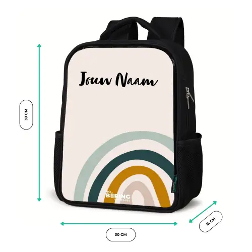 Ruwe regenboog aqua Rugzak - Zwart middel -productfoto_formaten