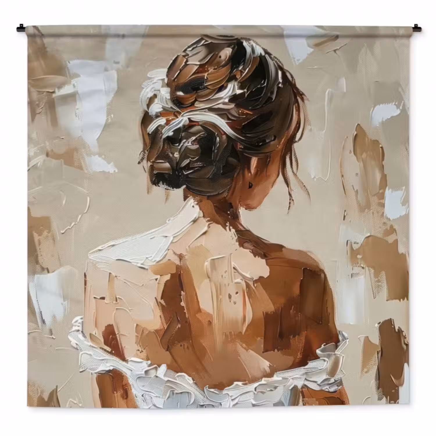 Wandteppich - Frau - Farbe - Abstrakt - Beige - Modern