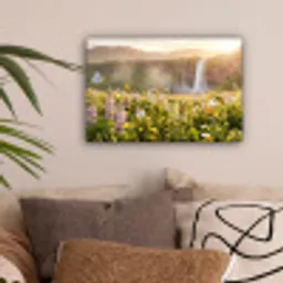 Vlinders - Waterval - Bloemenveld canvas 2cm klein -sfeer1