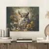 Uil - Vogels - Bloemen - Natuur PET vilt klein -sfeer1