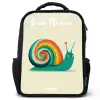 Slak - Regenboog - Kleurrijk Rugzak - Zwart middel -3d
