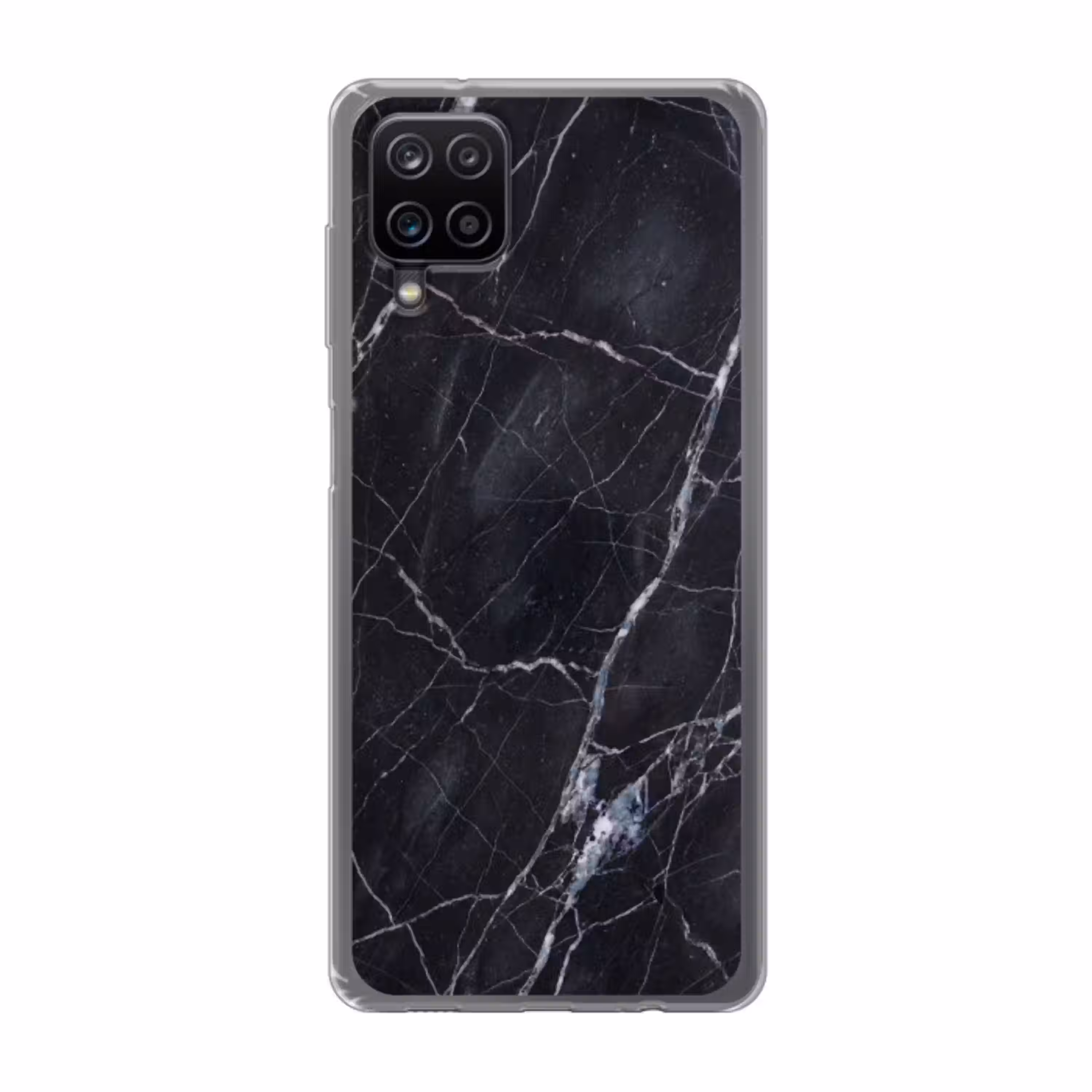 Marmer - Patroon - Modern - Zwart - Wit Telefoonhoesje Samsung Galaxy A12 klein -3d