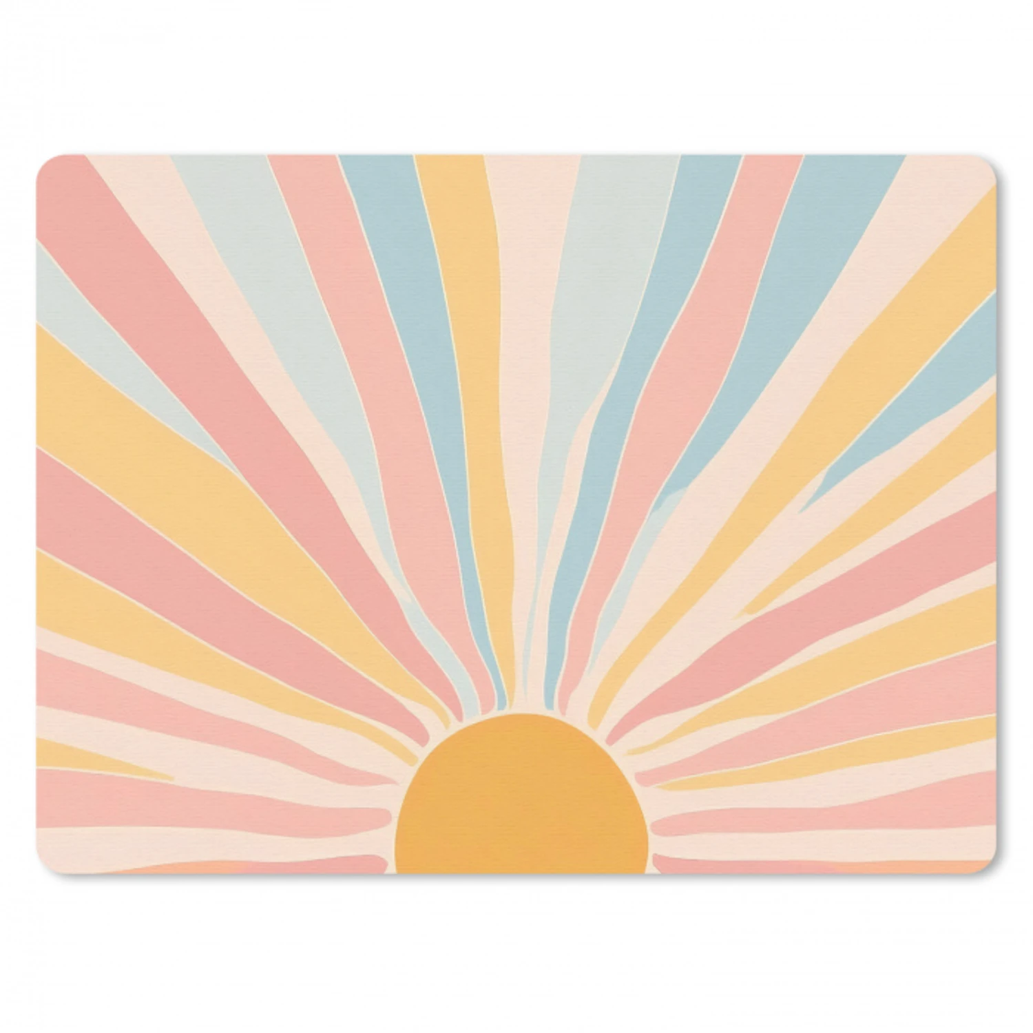 Illustratie - Zon - Pastelkleuren muismat rubber klein -3d