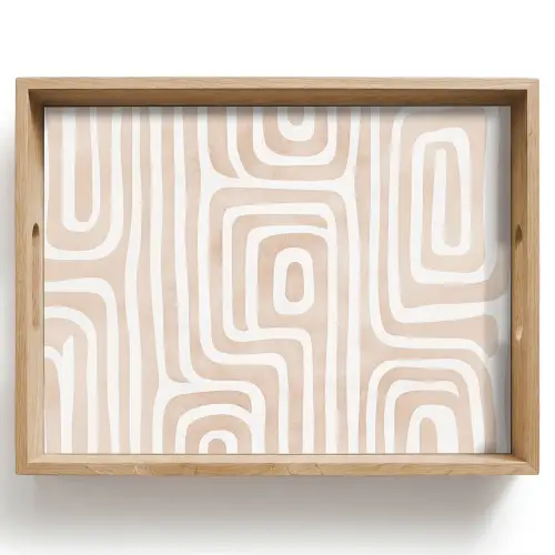 Decoratief - Labyrint - Beige Dienblad Rechthoek middel -z3d_shopping