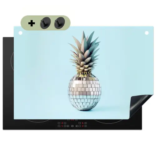 Blauw - Ananas - Disco - Discobal Inductie beschemer met haakjes klein -3d