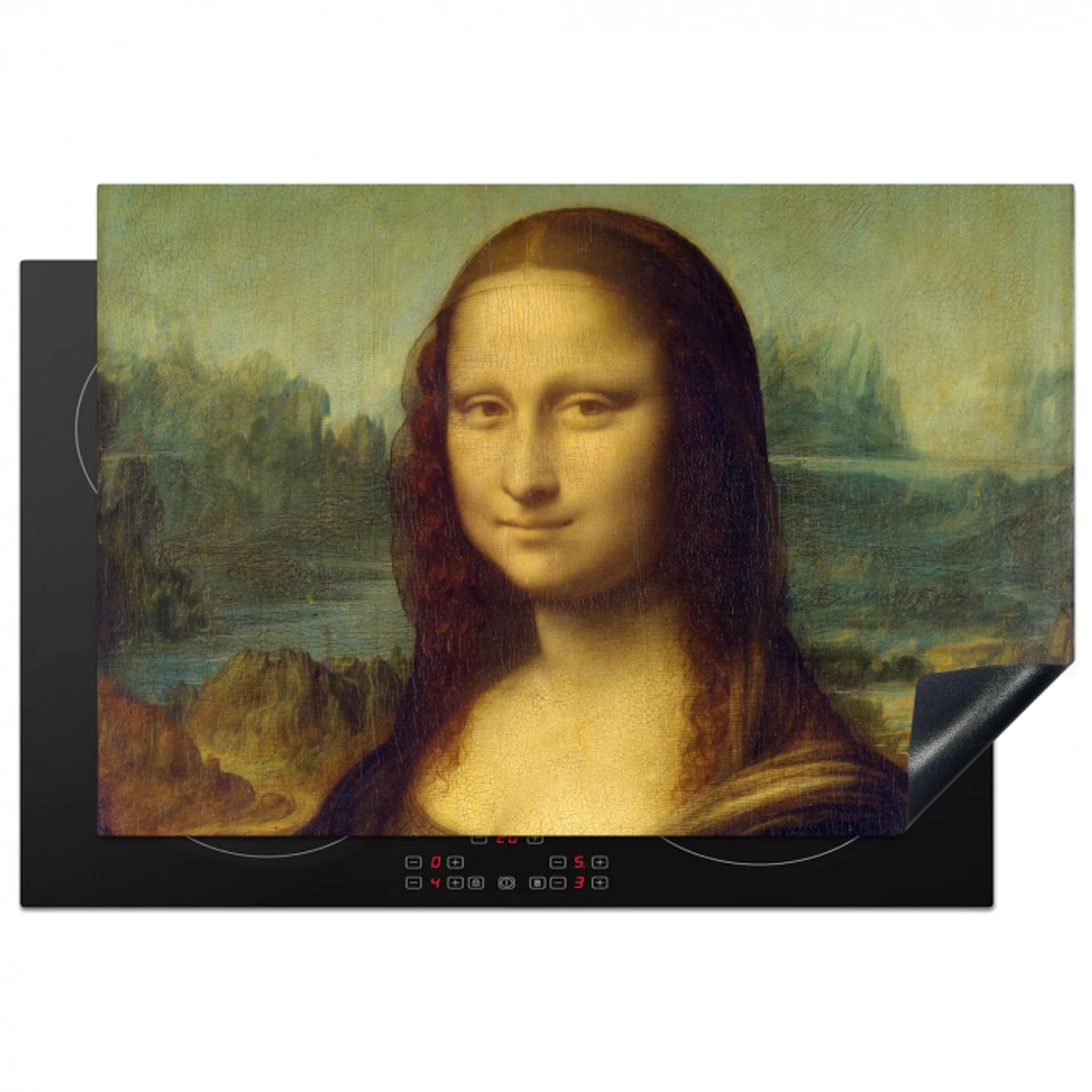 Mona Lisa - Leonardo da Vinci Inductie beschermer vinyl 3mm klein -3d