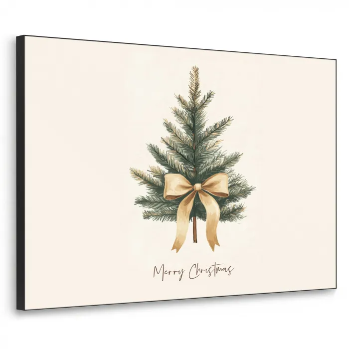 Kerstboom - Kerst - Merry Christmas - Beige Textielframe zwart klein -3d