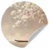 Bloesems - Wit - Boot - Minimalistisch Wandcirkel behangsticker klein -3d