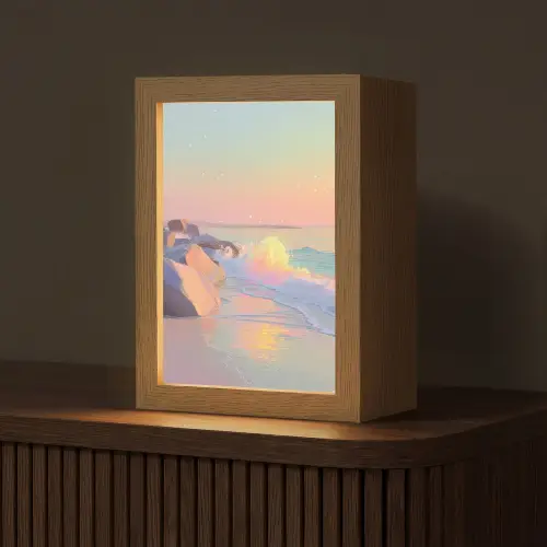 Zomerlicht - Strand - Fonkelende accenten Light Box met kabel (Tafellamp) klein -z3d_website