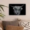 Schotse hooglander - Zwart - Koe - Dieren canvas 2cm klein -sfeer1