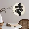 Strepen - Zwart - Abstract Wandcirkel behangsticker klein -sfeer3