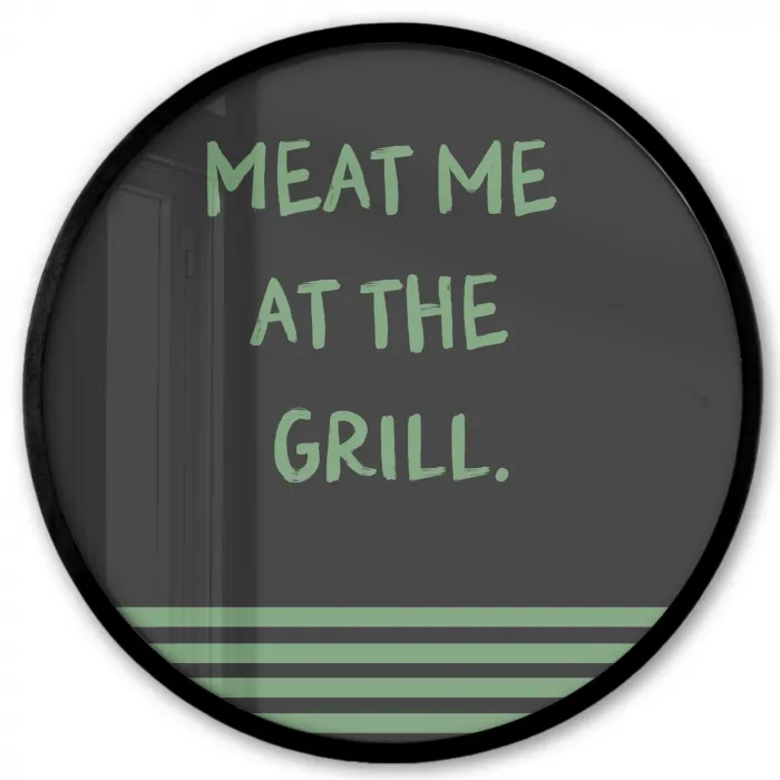 Quote - Groen - Grill - Zomer Fotolijst rond zonder passe partout klein -3d