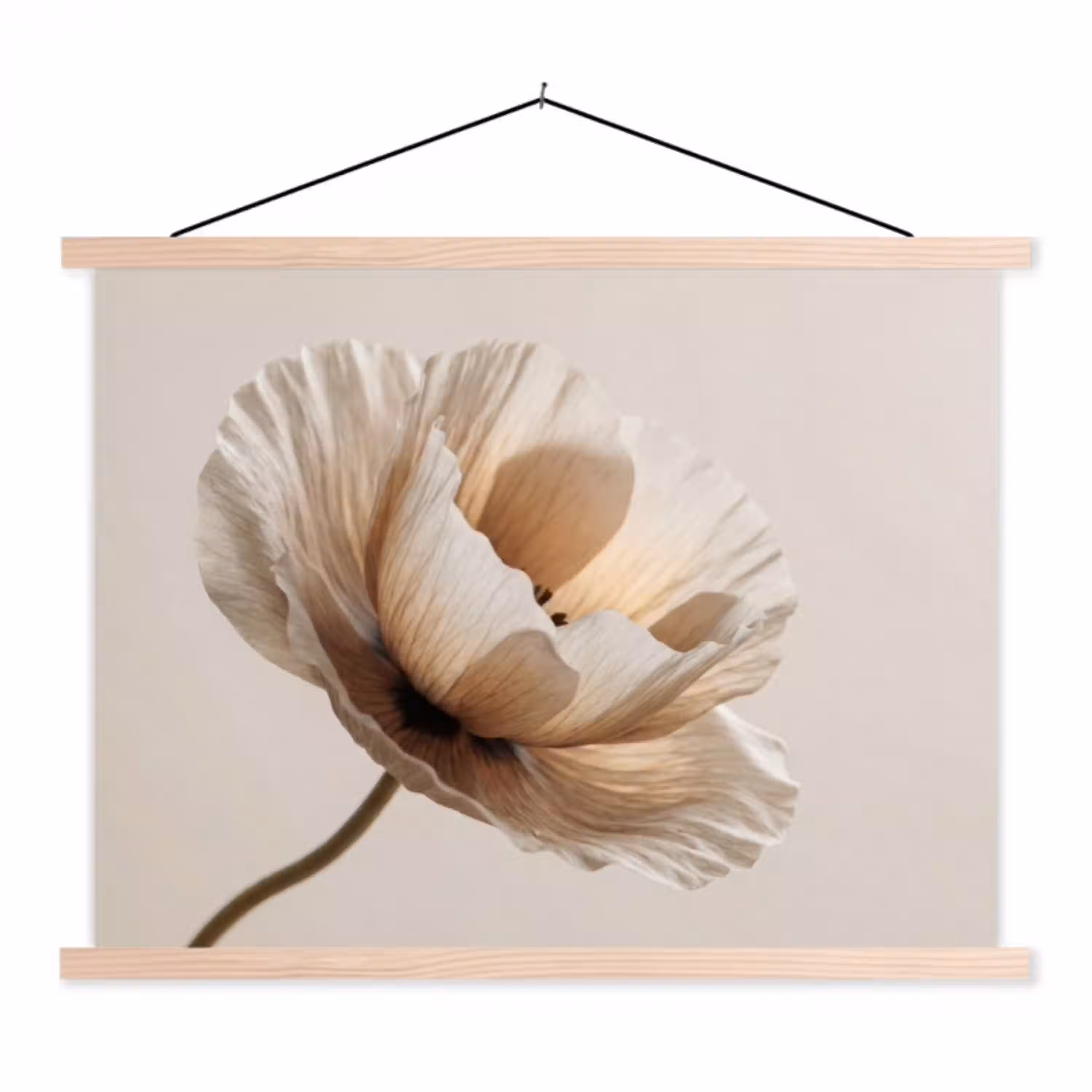 Bloem - Beige - Crème textielposter latten blank klein -3d