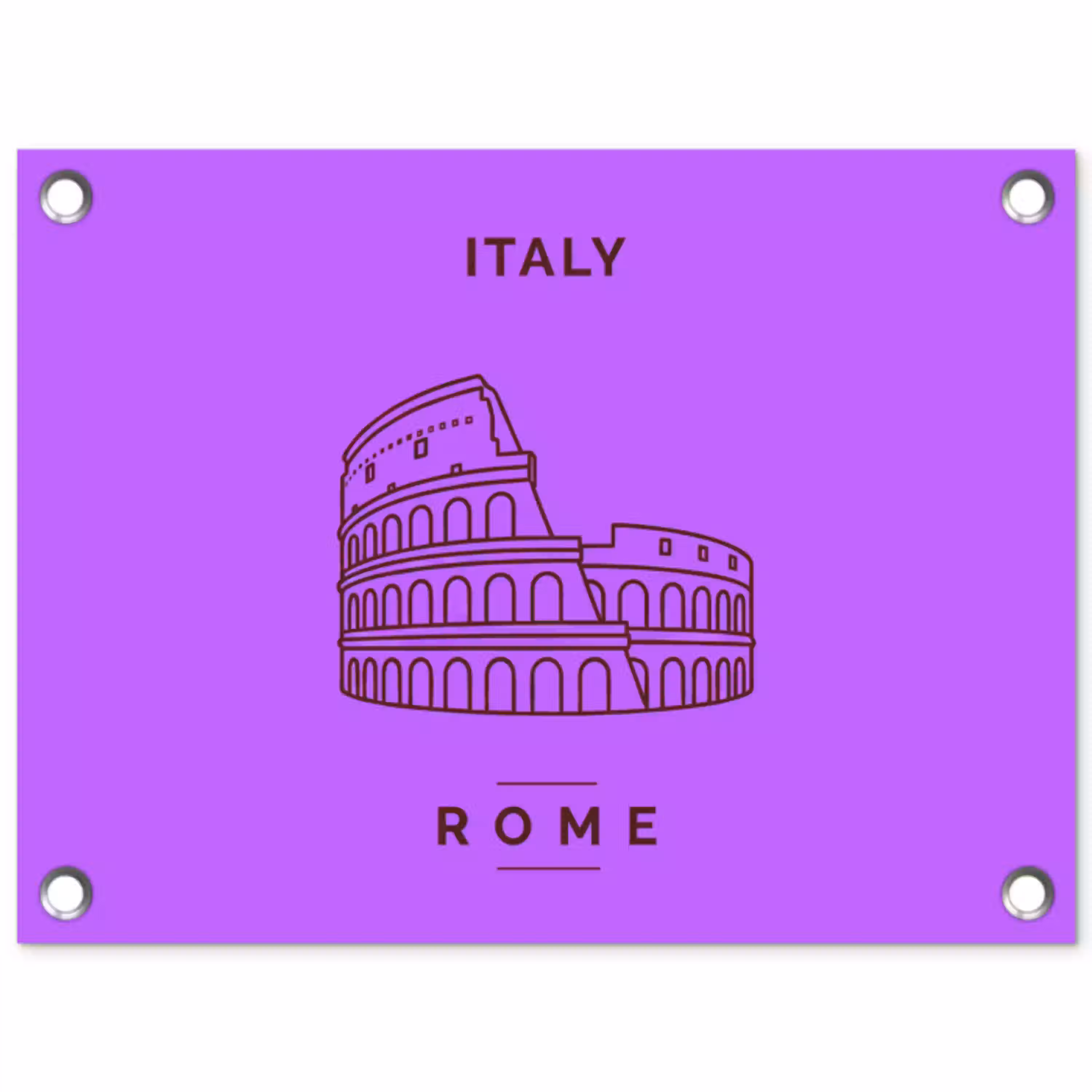 Architectuur - Colosseum - Rome - Minimalistisch - Paars tuinposter los doek klein -3d