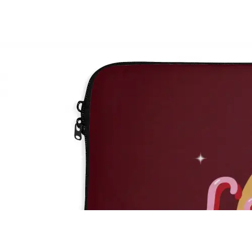 love your damn self - Cirkel - Glitter - Rood laptophoes neopreen klein -detail