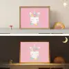 Eenhoorn - Bloemen - Roze Light Box met batterij (Wandlamp kind) middel -sfeer3_kind