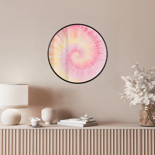 Patroon - Tie Dye - Pasteltinten - Roze Fotolijst rond zonder passe partout klein -sfeer3