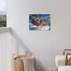 Kerstman - Rendier - Kerst - Sneeuw tuinposter los doek klein -sfeer8