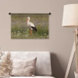 Ooienvaar - Bloemen - Weide - Kleurrijk Wandkleed katoen klein -sfeer4