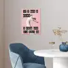 Zwaan - Vogel - Decoratie - Roze poster papier klein -sfeer3
