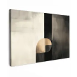 Vormen - Modern - Zwart Tuinposter op houten frame 2 cm dik klein -3d