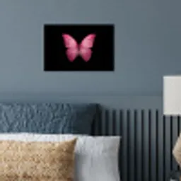 Vlinder - roze - Elegant poster papier klein -sfeer2
