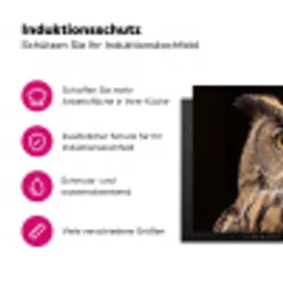 Oehoe - Uil - Portret - Bruin Inductie beschermer vinyl 3mm klein -zzzzzzz-lf-ups
