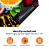 Fruit - Graffiti - Kleurrijk - Sinaasappel - Aardbei - Abstract Inductie beschermer vinyl 3mm klein -zzzzzzz-td-onderkant